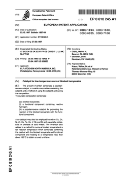 Catalyst for Low Temperature Cure of Blocked Isocyanates