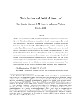 Globalization and Political Structure∗