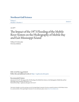 The Impact of the 1973 Flooding of the Mobile River System on The