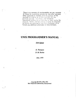 Unix Programmer's Manual