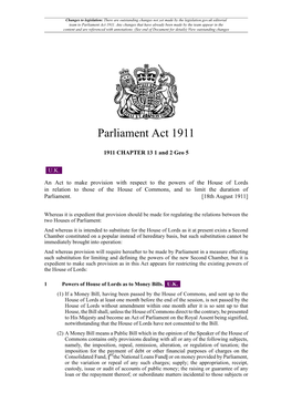 Parliament Act 1911