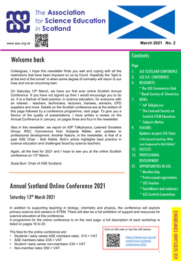 Annual Scotland Online Conference 2021 Welcome Back