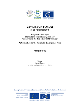 25Th LISBON FORUM 25-26 November 2019