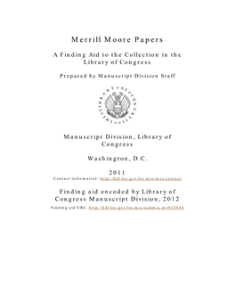 Merrill Moore Papers