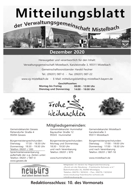 Mitteilungsblatt Dezember 2020