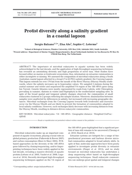 Protist Diversity Along a Salinity Gradient in a Coastal Lagoon