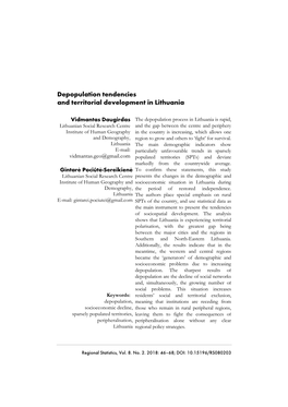 Regional Statistics, Volume 8, No 2