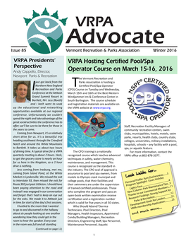 VRPA Hosting Certified Pool/Spa Operator Course on March 15-16