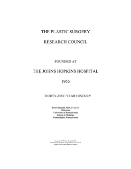 The Plastic Surgery Research Council The