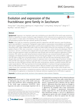 Evolution and Expression of the Fructokinase Gene Family in Saccharum