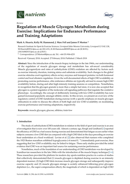 Regulation of Muscle Glycogen Metabolism During Exercise: Implications for Endurance Performance and Training Adaptations