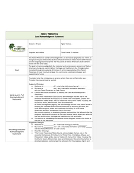 FOREST PRESERVES Land Acknowledgment Statement