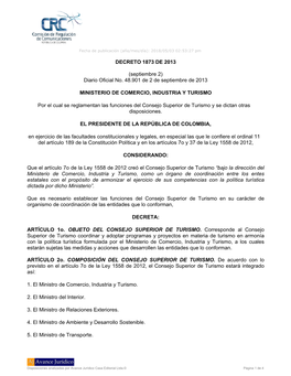 DECRETO 1873 DE 2013 (Septiembre 2) Diario Oficial No