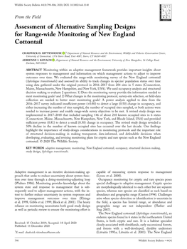 Rittenhouse and Kovach 2020 Assessment of Alternative Sampling