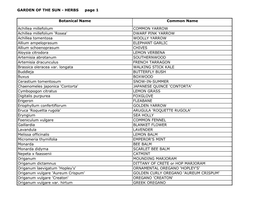 GARDEN of the SUN - HERBS Page 1