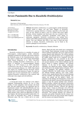 Severe Pansinusitis Due to Raoultella Ornithinolytica