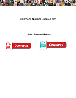 Sbi Phone Number Update Form