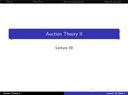 Auction Theory II