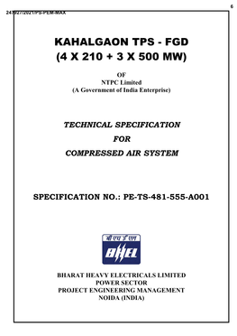 Kahalgaon Tps - Fgd (4 X 210 + 3 X 500 Mw)