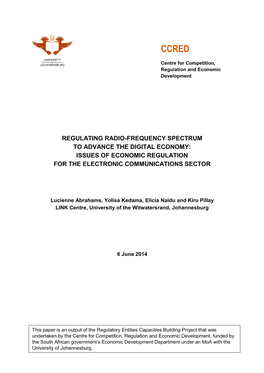 Regulating Radio-Frequency Spectrum for the Digital Economy