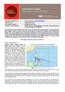 The Situation Information Bulletin Philippines: Typhoon Melor