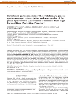 Threatened Gastropods Under the Evolutionary Genetic Species Concept