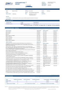 HM-BASE Consumer Credit Report