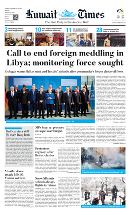 Call to End Foreign Meddling in Libya; Monitoring Force Sought