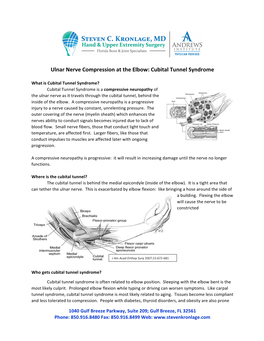 Ulnar Nerve Compression at the Elbow: Cubital Tunnel Syndrome