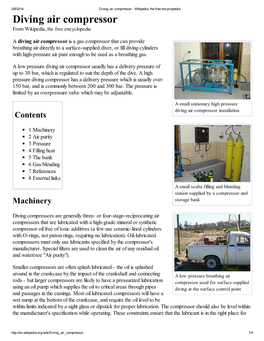 Diving Air Compressor - Wikipedia, the Free Encyclopedia Diving Air Compressor from Wikipedia, the Free Encyclopedia