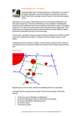 Royal Leamington Spa Is a Medium-Sized Town in Warwickshire, in the Heart of the English Countryside