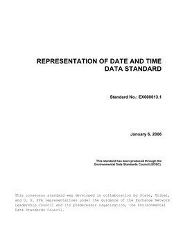 Representation of Date and Time Data Standard