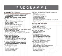 65Th Serijino Pozorje Festival Programme