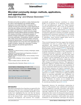 Microbial Community Design: Methods, Applications, And