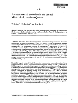 Archean Crustal Evolution in the Central Minto Block, Northern Quebec