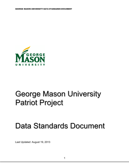 Data Standards Document