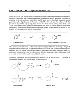 GRIGNARD REACTION – Synthesis of Benzoic Acid