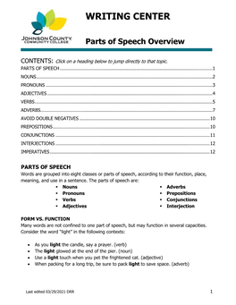 Parts of Speech Overview