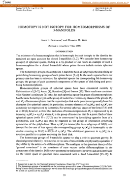 Homotopy Is Not Isotopy for Homeomorphisms of 3-Manifolds