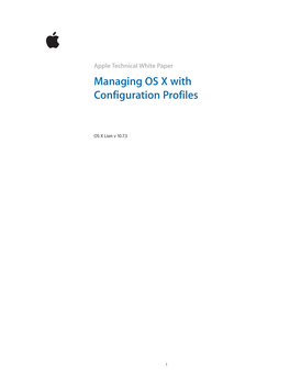 Managing OS X with Configuration Profiles