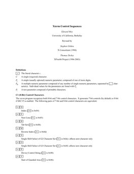 Xterm Control Sequences