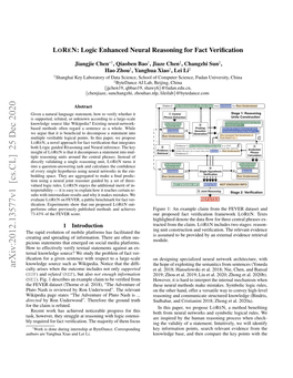 LOREN: Logic Enhanced Neural Reasoning for Fact Verification