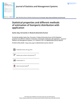 Statistical Properties and Different Methods of Estimation of Gompertz Distribution with Application