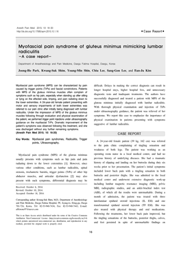 Myofascial Pain Syndrome of Gluteus Minimus Mimicking Lumbar Radiculitis -A Case Report