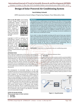 302 Design of Solar Powered Air Conditioning System