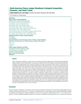 North American Pinyon-Juniper Woodlands: Ecological Composition, Dynamics, and Future Trends