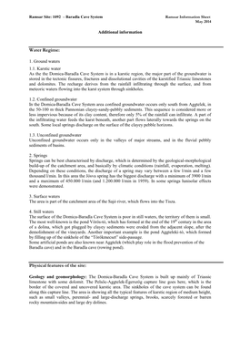 Water Regime: Physical Features of the Site