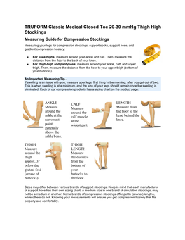 TRUFORM Classic Medical Closed Toe 20-30 Mmhg Thigh High