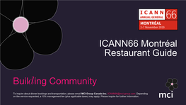 ICANN66 Montréal Restaurant Guide