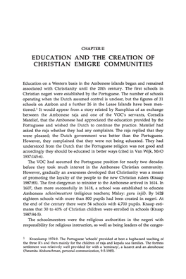 Education and the Creation of Christian Emigre Communities